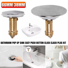 1/2Pcs Push Button Click Clack Plug Kit Bathroom Pop Up Basin Waste Chrome Sink