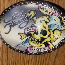 Ed Hardy Scull Belt Buckle