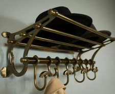 French COATRACK/Luggage Rack Train Wall Mounted Rack vintage Brown luxury decor
