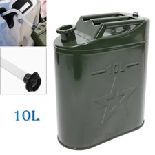 10L Metal Jerry Can Green Car Storage Fuel Petrol Diesel Container & Flexi Spout