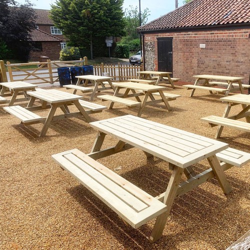 Wooden pub bench mitred - bench, corner