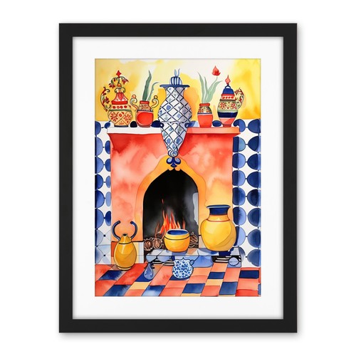Kitchen hearth fireplace - kitchen,