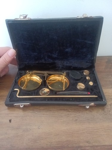 Vintage brass balance scales - vintage,