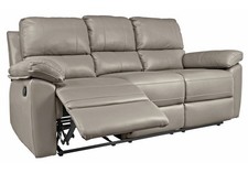 Grey Leather 3 Seater Modular