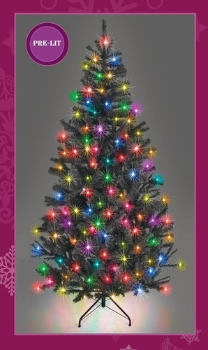 Black christmas tree pre lit - black,