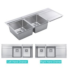 JASSFERRY New 1.2mm Stainless Steel Kitchen Sink Double 2 Bowls Sinks 1160x520mm