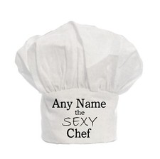 PERSONALISED the SEXY Chef PRINT CHEFS HAT POLYESTER CHRISTMAS