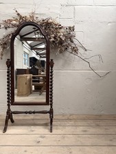 Vintage pine cheval mirror - pine,