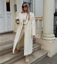 ZARA ZW COLLECTION TAILORED WOOL BLEND COAT WHITE FW24/25 Size L REF. 9047/632