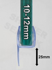 Commercial Glass Shop Door Fridge Shutter Shower Seal Rubber Fin 10mm - 12mm 