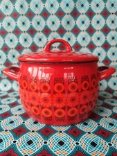 Vintage Enamel Red Daisy Finel