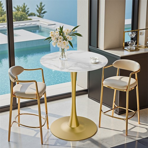 Modern round marble dining - modern,