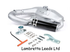 LAMBRETTA BGM PRO CLUBMAN SPORT EXHAUST SILVER - SERIES 1,2,3  NEW - FREE POST. 
