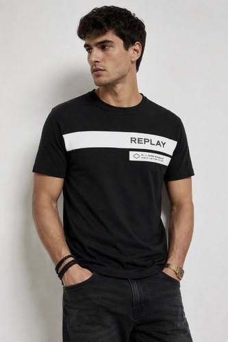 Replay men black - replay, logo