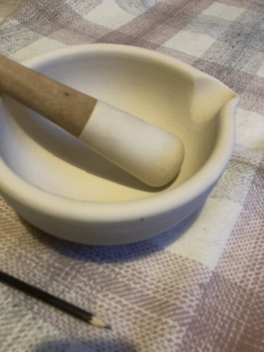 Ceramic mortar and pestle - ceramic,