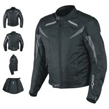 Motorcycle Jacket CE Armored Textile Motorbike Racing Thermal Liner Black