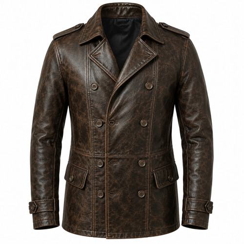 Men distressed brown - distressed, peacoat