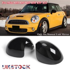 2Pcs Left Right Wing Mirror Cover Cap Casing For Mini R55 R56 R57 R58 R59 R61 UK