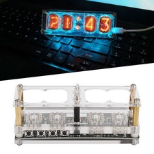 IN‑12 LED Tube Clock 4‑Bit Seven‑Color RGB LED Digital Nixie Clock IN‑12B