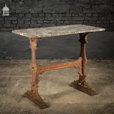 Impressive 19th C Gaskell & Chambers Ornate Cast Iron Side Table With Weathered