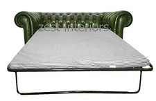 Chesterfield Antique Green Two Seater Sofa Bed Handmade with Genuine Leather