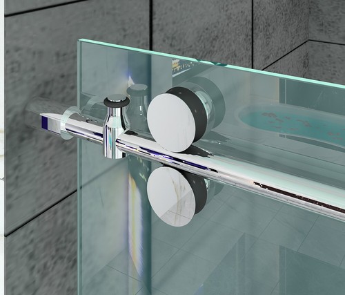 Frameless sliding glass - , shower