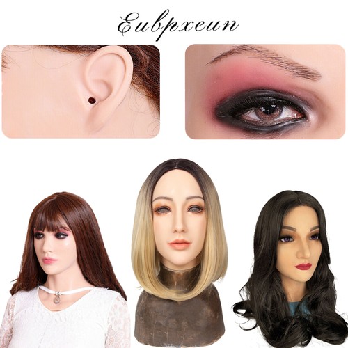Realistic silicone female face - silicone,