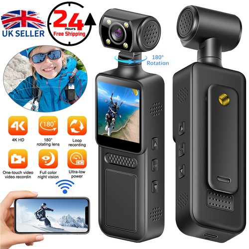 Pocket action camera 180 - 4k,