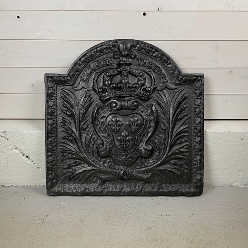 Antique cast iron fire back - antique,