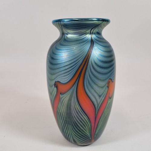 Okra iridescent art glass vase - iridescent,