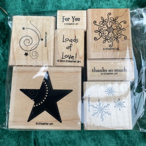 Stampin wooden stamps - stampin', x7