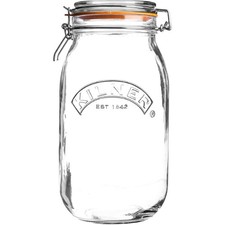Kilner Clip Top Jar Round 3L Large Glass Storage Canister Airtight Preserving