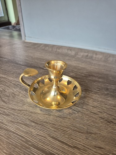 Vintage brass chamberstick - brass,