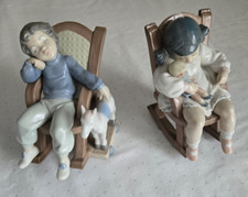 SET of TWO - Lladro Porcelain Figurine 5846 “All Tuckered Out” & 5448 “Naptime"