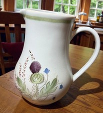 Vintage. Buchan Pottery. Thistle Stoneware Jug. Portobello Scotland 20cm 