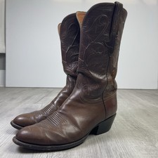 Lucchese Boots Brown Leather Western Cowboy Rodeo Mens Size 9.5 2E Wide W