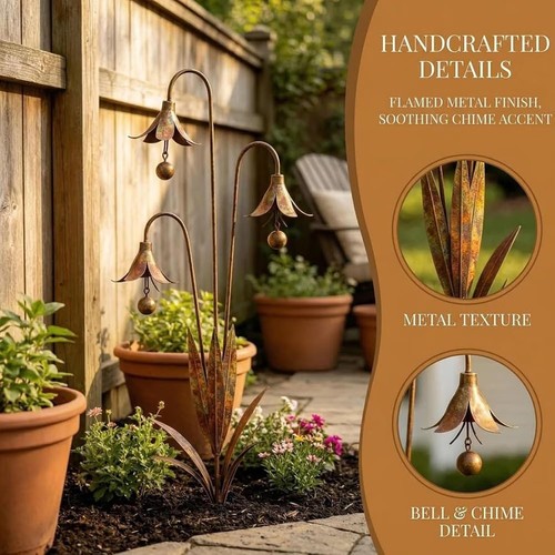 Triple bluebells garden stake - bluebells,