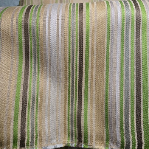 Moss green grey gold stripe - green,