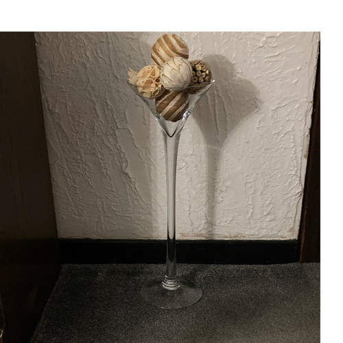 Tall glass ornament stands - .,