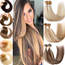 1G/s Russian Pre Bonded U-Tip Nail Keratin Human Hair Extensions Remy Hair Thick