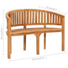 NNEVL Banana Bench 120 cm Solid Teak Wood