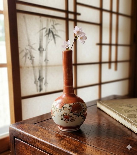 Antique japanese kutani bud - antique,