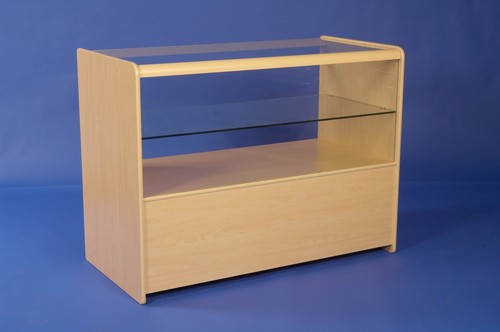 Maple half glass display - half,