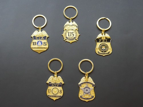 Metal badge keychain - badge,