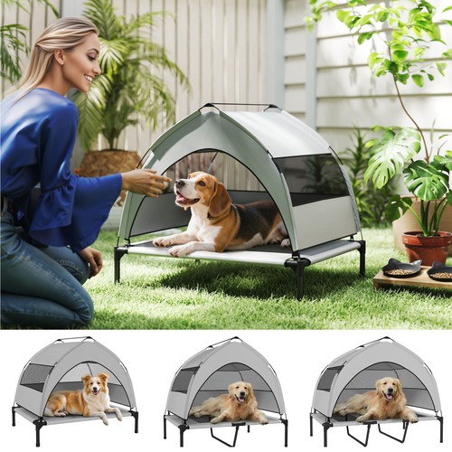 Portable elevated dog bed with - dog,