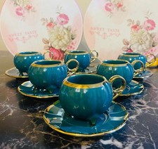 set of six Green and gold