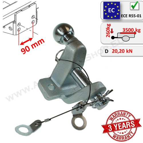 Towbar ball with towing jaw - ball,