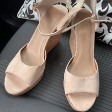 H&M Beige Wedge Strap Shoes