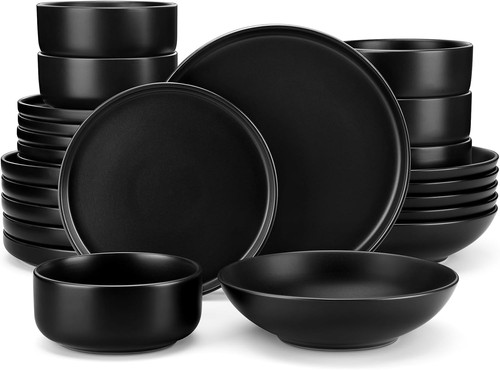 Vancasso black crockery sets - black,