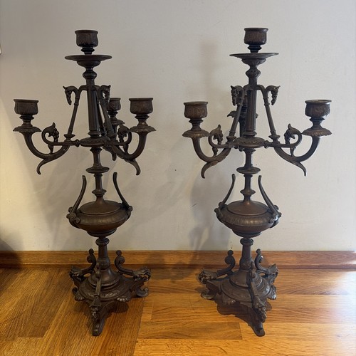 Pair antique brass bronze - brass,